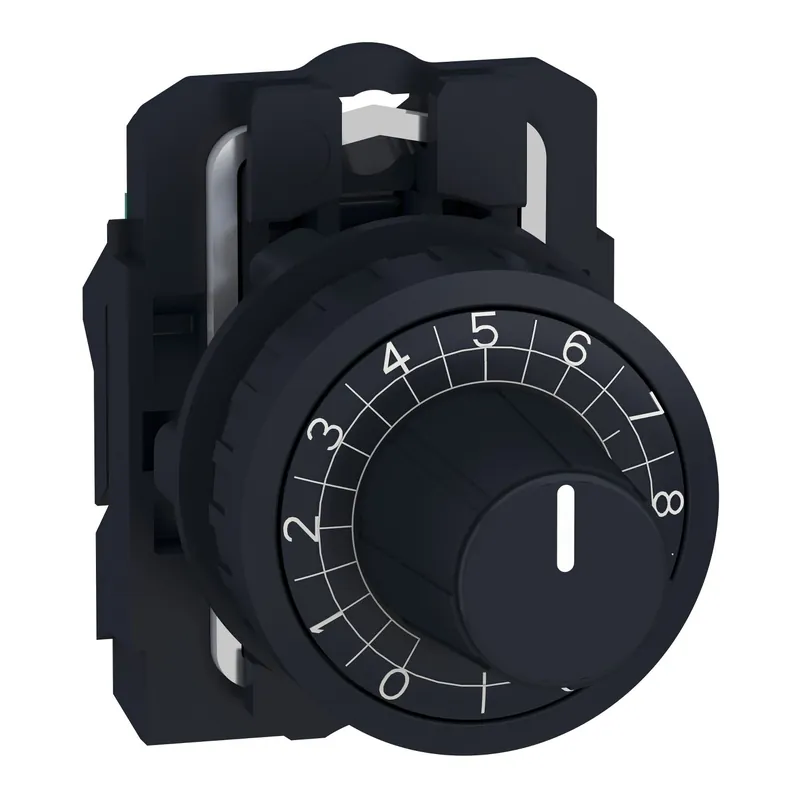 XB5 KOP POTENTIOER + MONTAGEVOET GERIBBELD Ø22MM Z-SCHNEIDER Authentiek