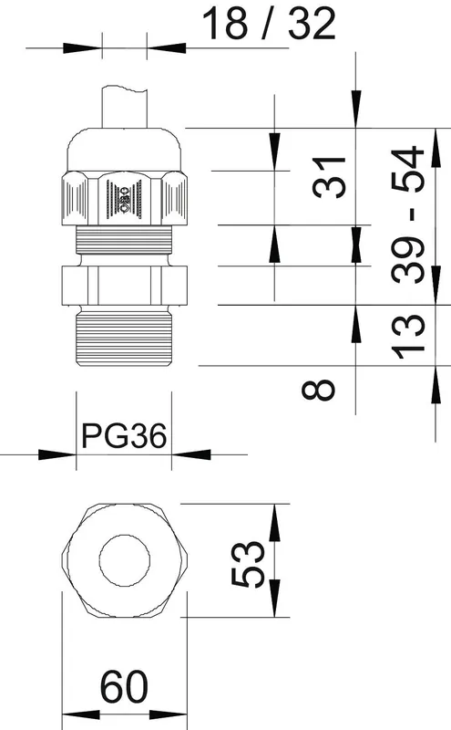 Topkwaliteit OBO - v tec - PG36 SGR - V-TEC WARTEL