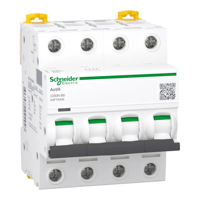 IC60N INSTALLATIEAUTOMAAT 4P IN=6A B-KAR.-SCHNEIDER Garantie Inbegrepen