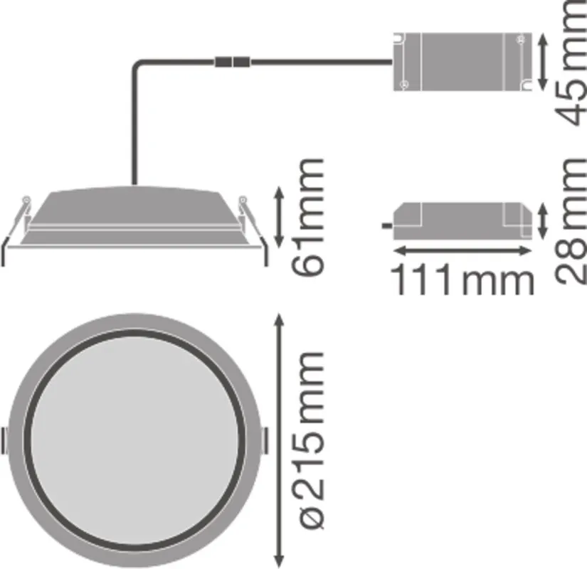Modern LEDVANCE DOWNLIGHT ALU DALI 200 35 W 4000 K IP44/IP20 WT