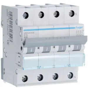 Nu Kopen INSTALLATIEAUTOMAAT MBN610E 3P+N 10 A B-KAR. 6 KA-HAGER