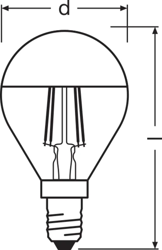 OSRAM LED Retrofit CLASSIC P Mirror 4W 827 Clear E14 Nieuw Model
