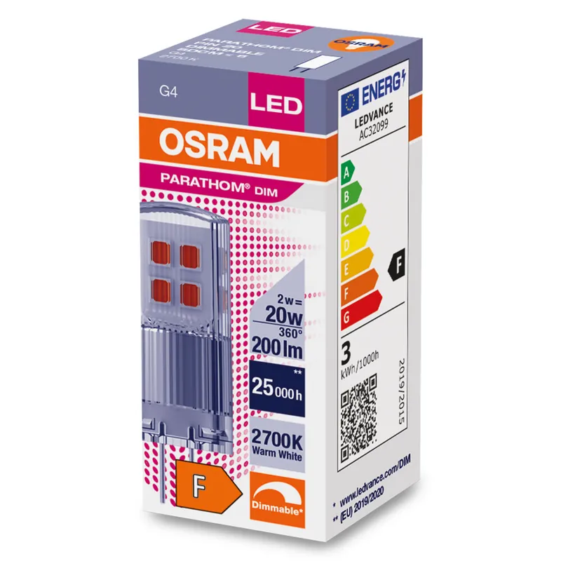 OSRAM - led pin 12 v dim - P 20 320 ° 2 W/2700 K G4 - - gekleurde lamp Weekendaanbieding