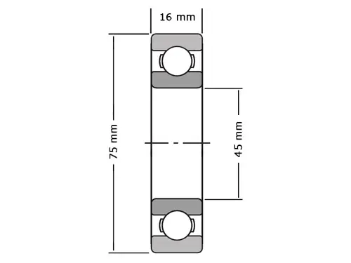 NTN Kogellager 6009 (45x75x16mm) Op = Op