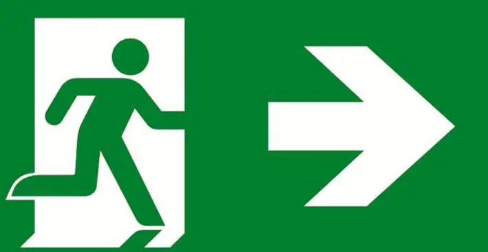 ABB VanLien Pictogramfolie voor de serie Movion, aanduiding voor vluchtroute recht Nieuw