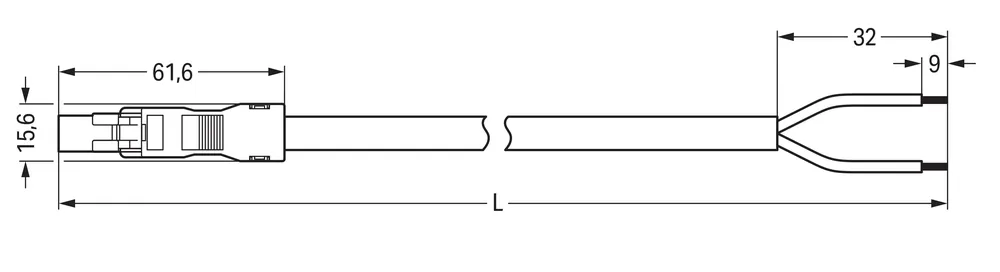 Lage Kosten Wago - series 891 - 8982/216 201 - KAB M-O 2M 2X1,5 HV BL - GST- adereind aansluitsnoer