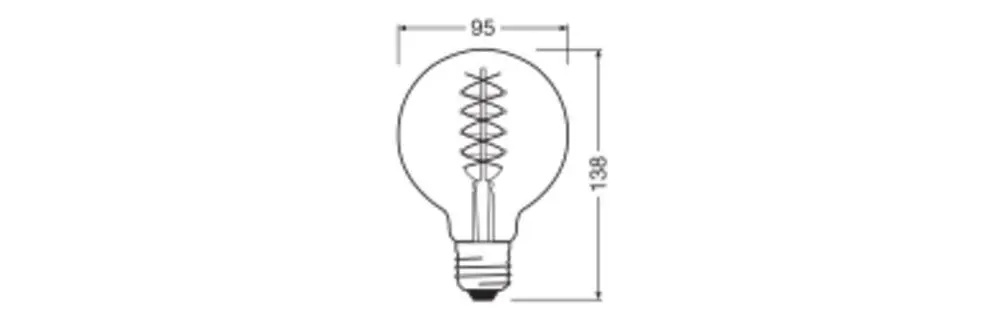 OSRAM Vintage 1906 LED CLASSIC SLIM FILAMENT Globe DIMMABLE 7.8W 818 Smoke E Op = Op