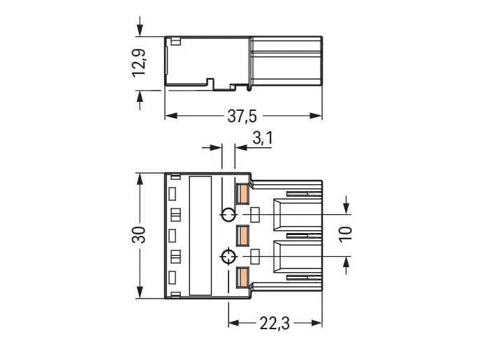 Wago - series 770 - 293/082 000 - STEKER M 3-POL.RZ Groothandel