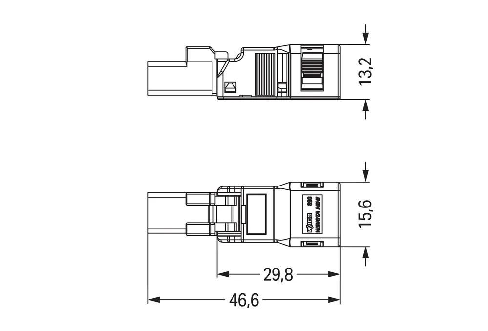 Wago - series 890 - 212/342 000 - MALE 2P MET TREKONTL ZWART Veilige Betaling