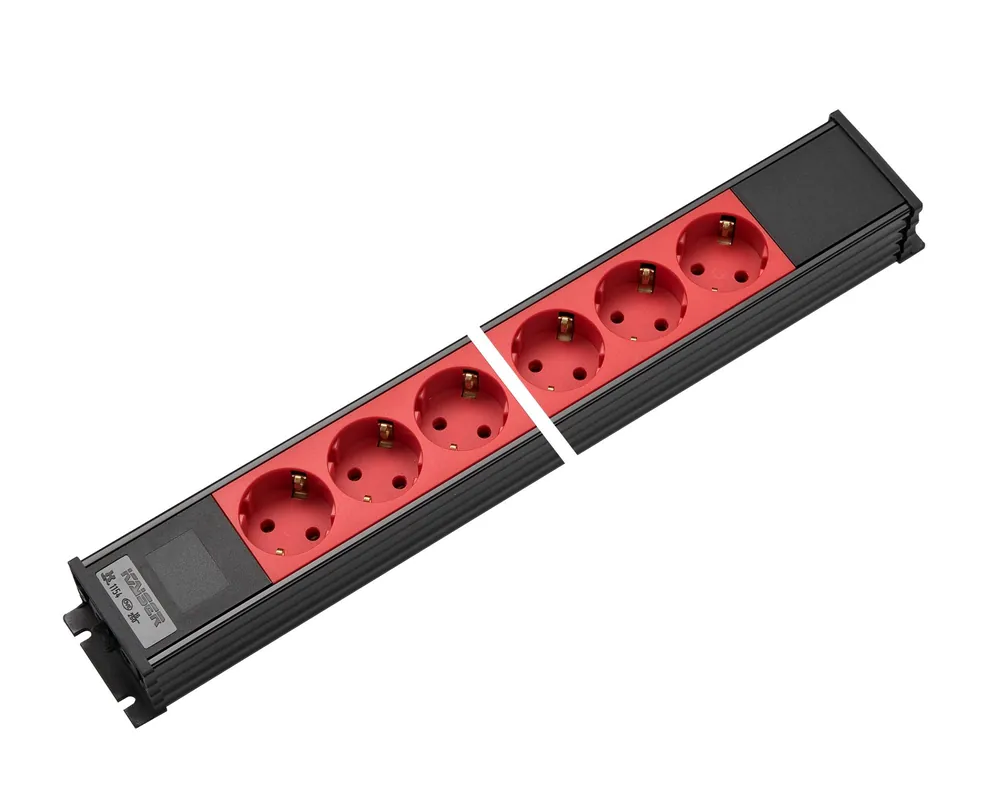 Martin Kaiser - stopcontact strip - zwart - MK VERLICHTING VERLICHTING CONTDS 6V RANDAARDE STKB I/O RD-ZW - tafelcontadoos Hoge Kwaliteit