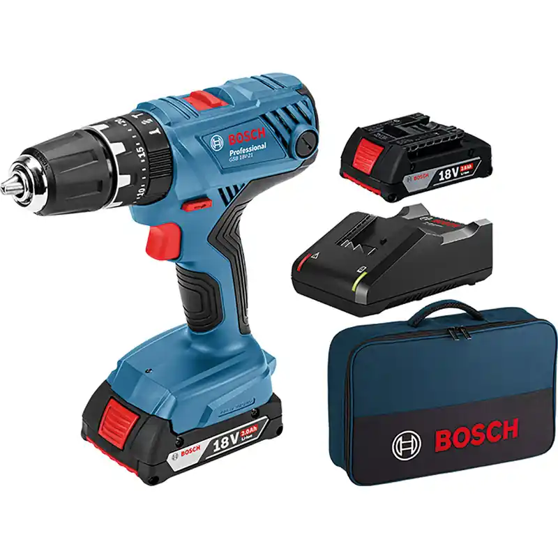 Alleen Vandaag Bosch GSB 18V-21 accu klopboormachine 18V Li-ion 2x 2,0Ah