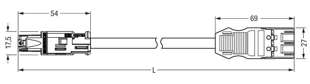 Trendy Wago - series 774 - 9993/1507 101 - KAB F.RD-M MID 1M 3X2,5 Z - GST schuko aansluitsnoer