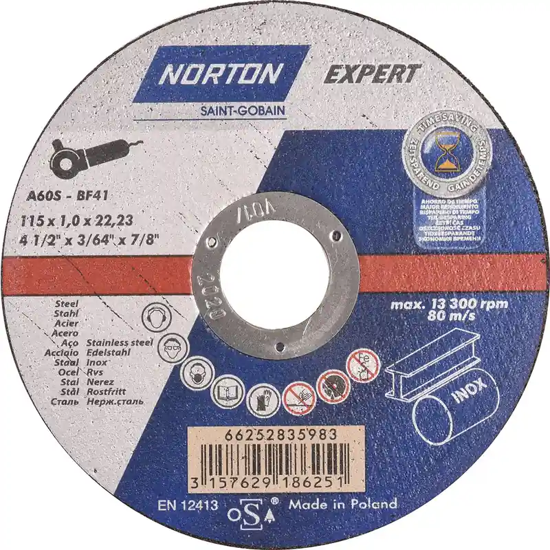 Norton Expert doorslijpschijf staal/inox 115x1x22,23mm Shop Nu