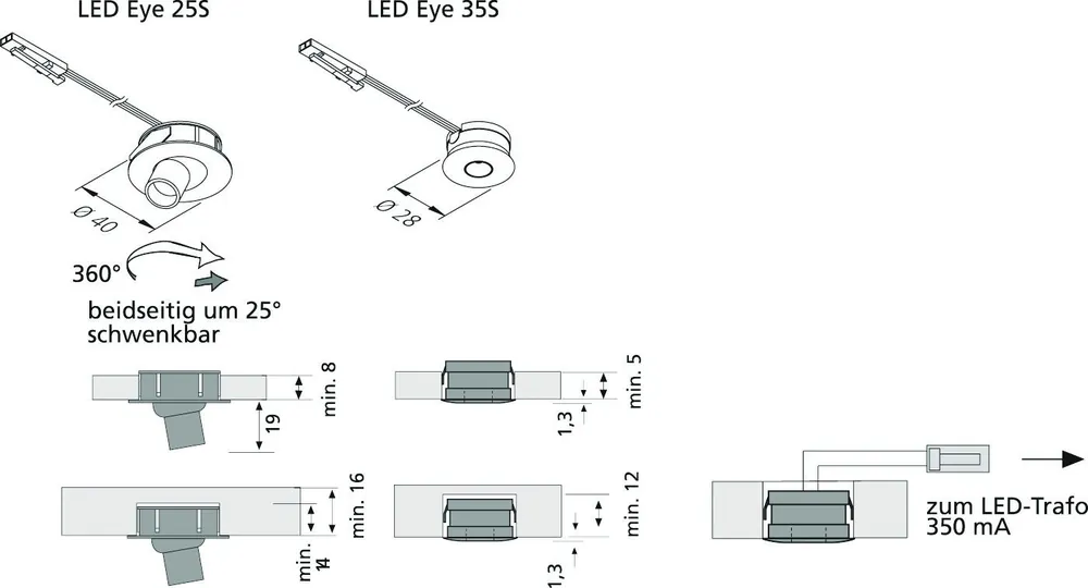 Handgemaakt Hera® LED recessed luminaire