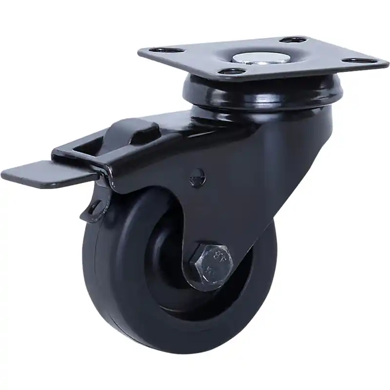 Groothandel Meubel zwenkwiel met rem zwart 50mm - 40kg draagvermogen