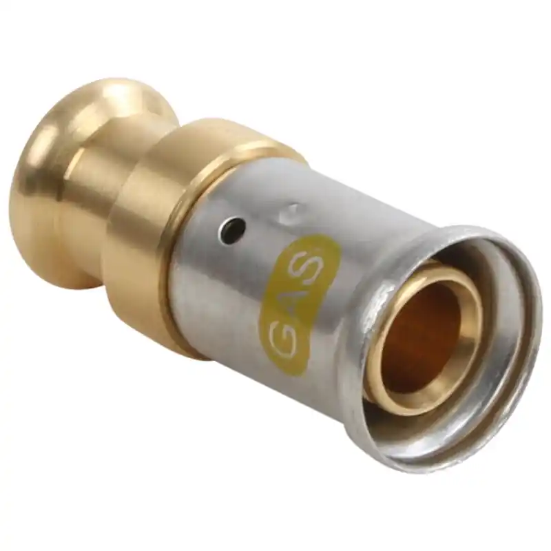 Henco gas pers overgangsstuk messing 15x20mm Weekendaanbieding