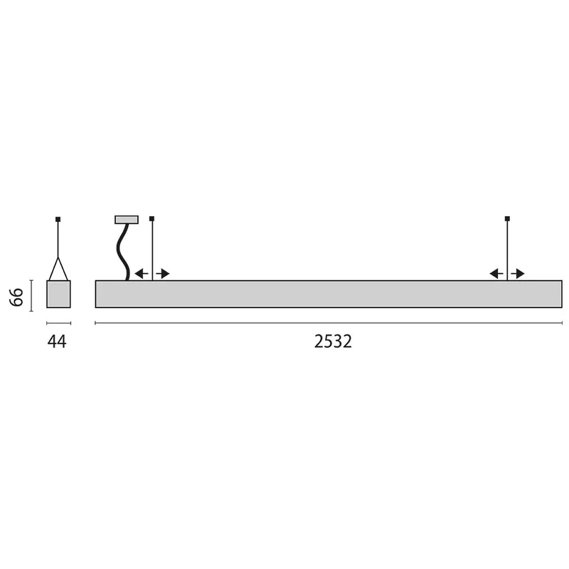 Performance in Lighting - sl764+ - 3117912 - PIL SL764+PL 4XL S/D 830 ZWART D - Led pendel armatuur Professioneel