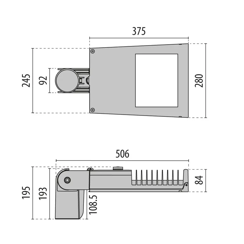 Performance in Lighting THEOS GLASS MINI 62 SR/100 730 ZHAGA-LED-Straatverlichting 3000K 58W D Nieuw Model