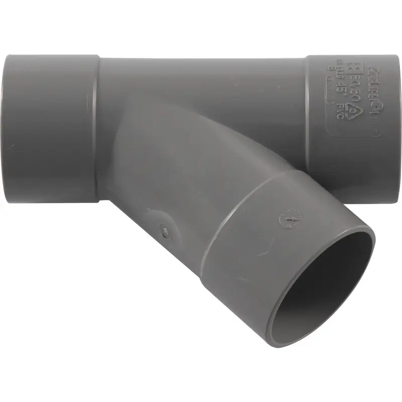 PVC T-stuk 45° 40mm 3x lijmmof Ambachtelijk