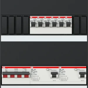 ABB Installatiedozen en -kasten 6x achter 2x30mA + HS, 3-f Installatiekast Op = Op
