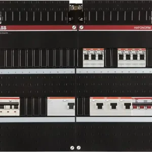 ABB Installatiedozen en -kasten 3-fase, 1 HS 40A 4P, 1 ALS 63A 4P 30mA 3 ALS 63A 2P 30mA, 7 MCB B16 1 Op = Op