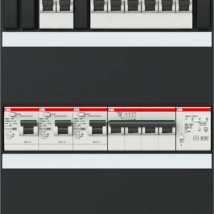 Origineel ABB Installatiedozen en -kasten 8x achter 3x 30mA = HS + D + T, 3-fasen HS in onderbak 110x220