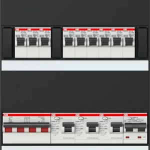 ABB Installatiedozen en -kasten 3-fase, 1 HS 40A 4P 3 ALS 63A 2P 30mA, 9 MCB B16 1 aardlek aut. B16 1P Nieuwe Collectie