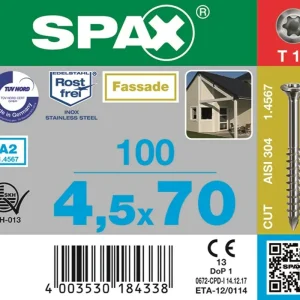 Spax achterwand schroef gegalv 3,5 x 20 z 2 á 3000 voldraad Authentiek